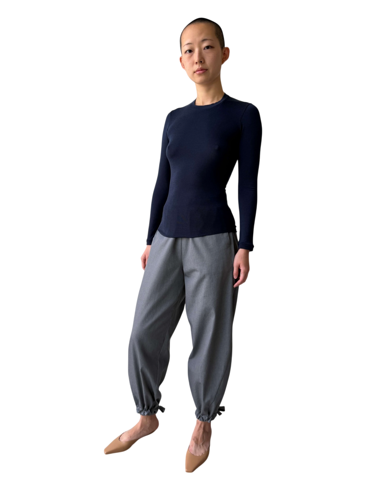 Wool Jewel Neck Long Sleeve Shirt