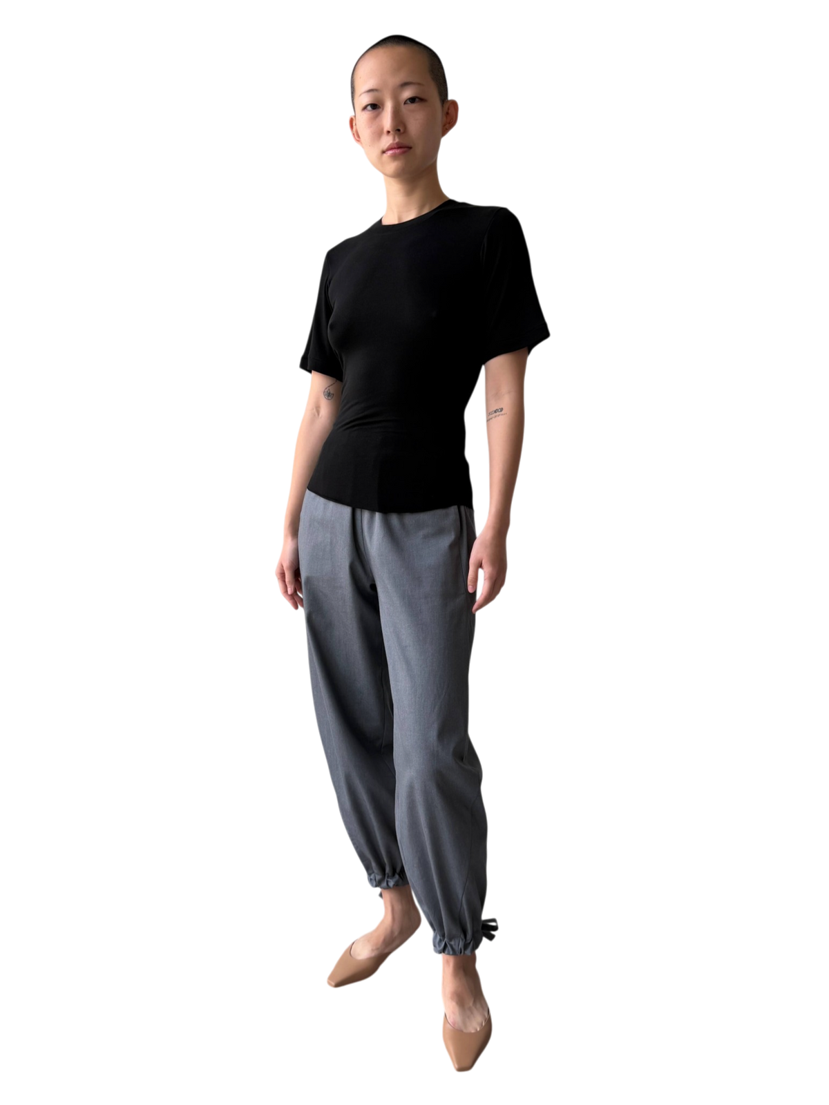 Wool Fluted Longline Tee