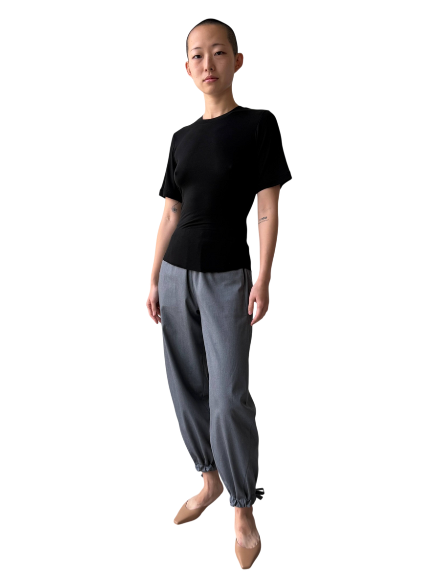 Wool Fluted Longline Tee