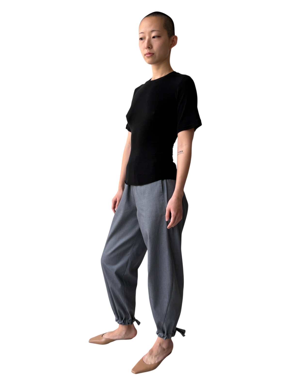 Wool Fluted Longline Tee