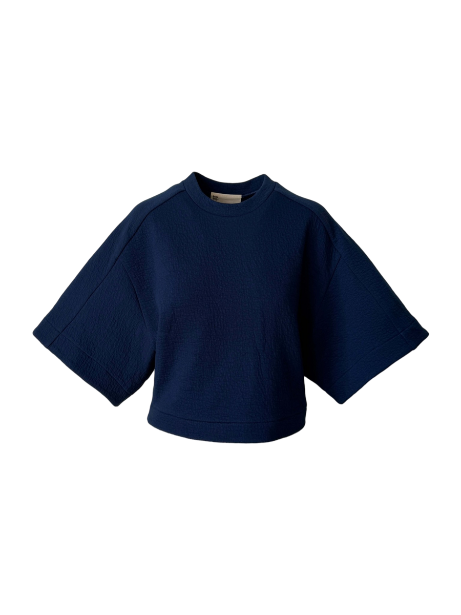 Organic Puffed Cotton Clear Cut Tee in Ultrablue