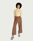Linen Wide Leg Pant in Cacao