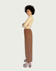 Linen Wide Leg Pant in Cacao