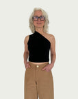 Asymmetrical Tank Top in Black