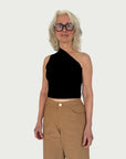 Asymmetrical Tank Top in Black
