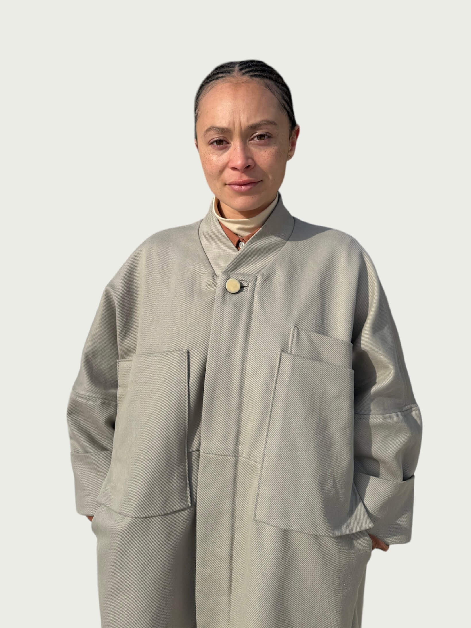 Parachute Overcoat in Dove Grey