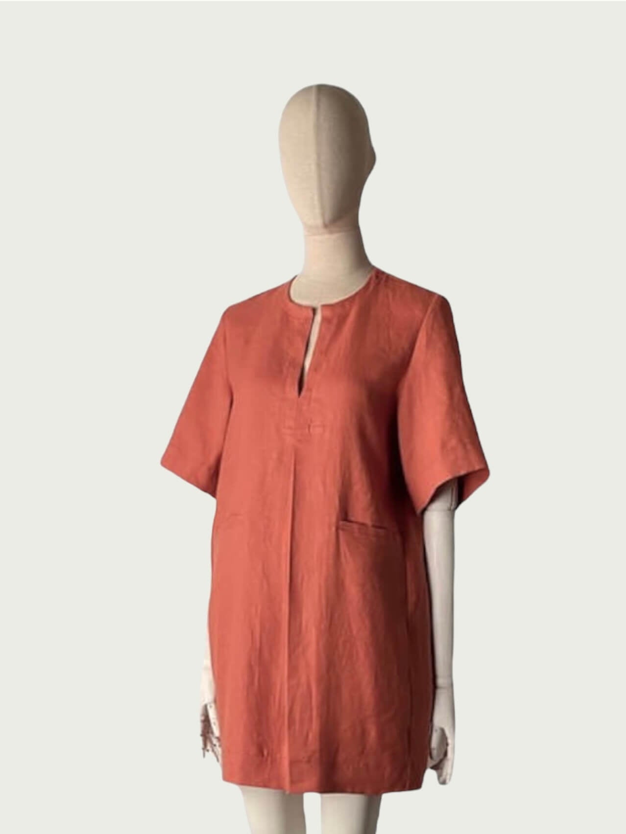 Linen Mini Dress in Wild Rose, XXL / OG price: $298