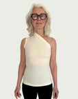 Asymmetrical Longline Tank in Creamy