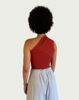 Asymmetrical Tank Top in Rouge