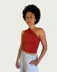 Asymmetrical Tank Top in Rouge