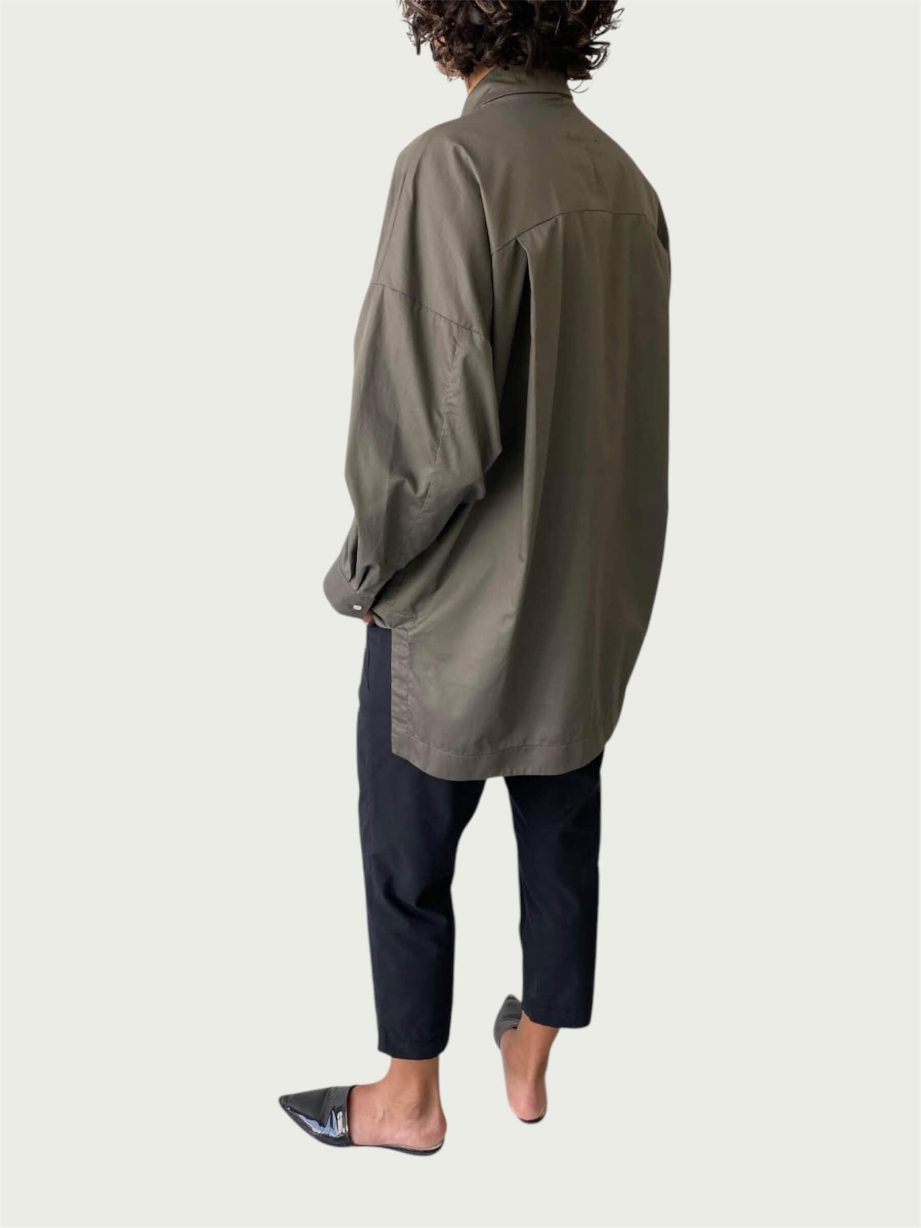 Cotton Dress Shirt in Laurel Grey, large / OG Price: $285.00