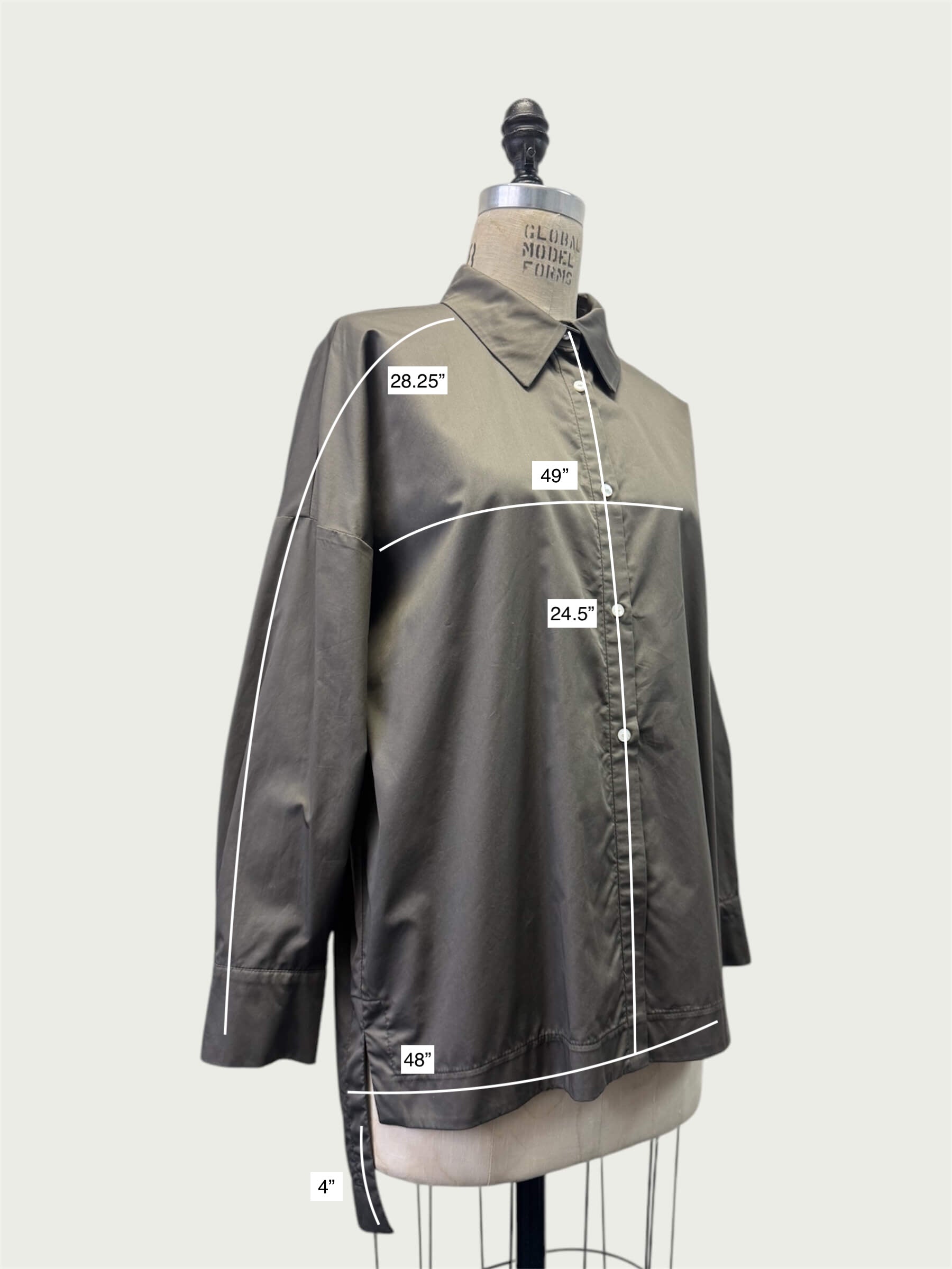 Cotton Dress Shirt in Laurel Grey, large / OG Price: $285.00