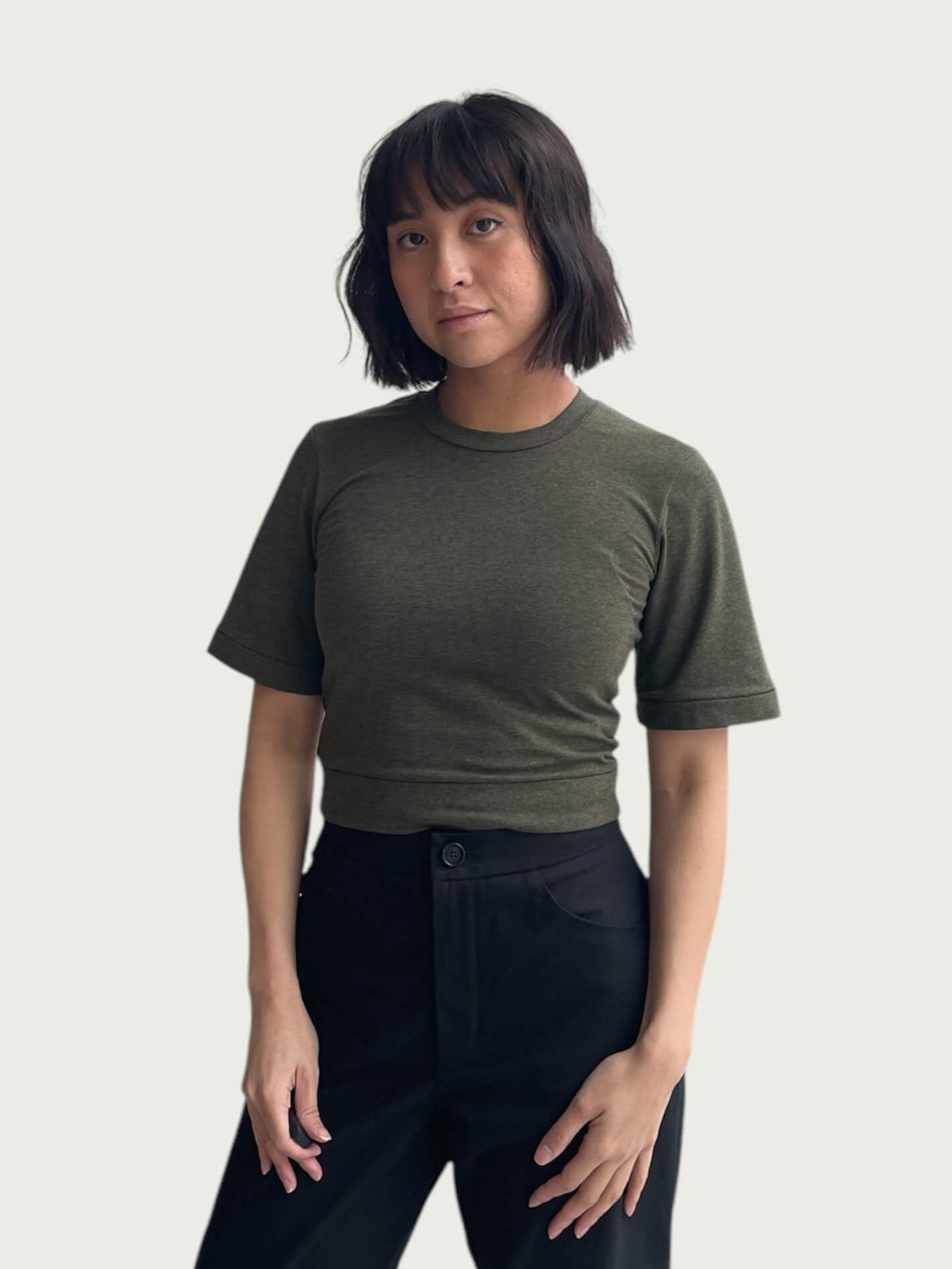 Bell Sleeve Tee in Forest Green
