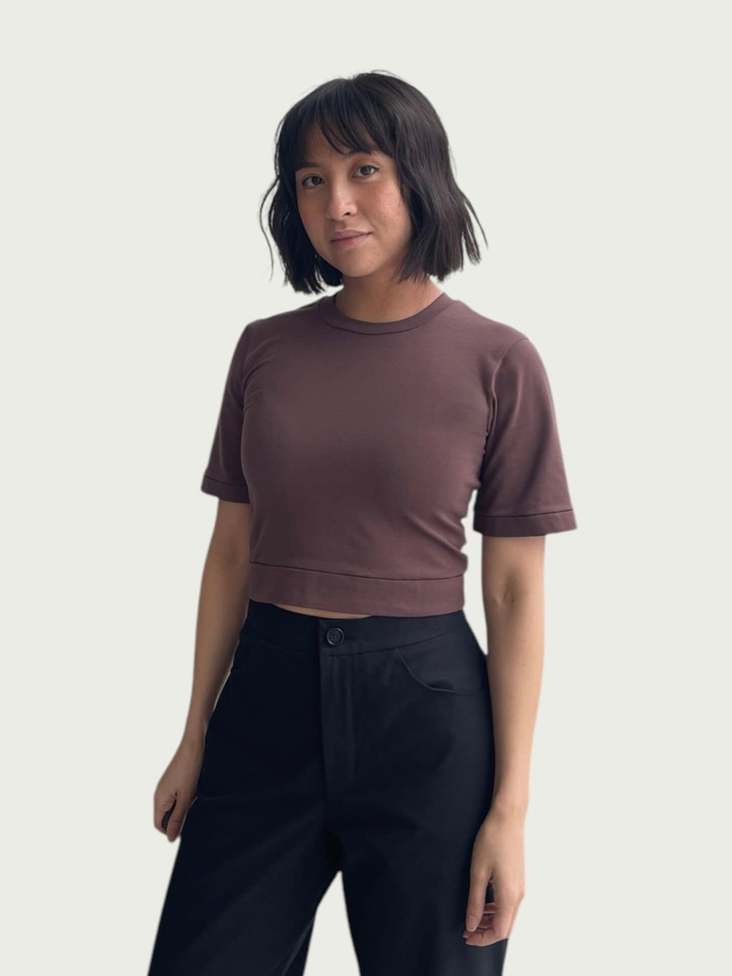 Bell Sleeve Tee in Wood Brown