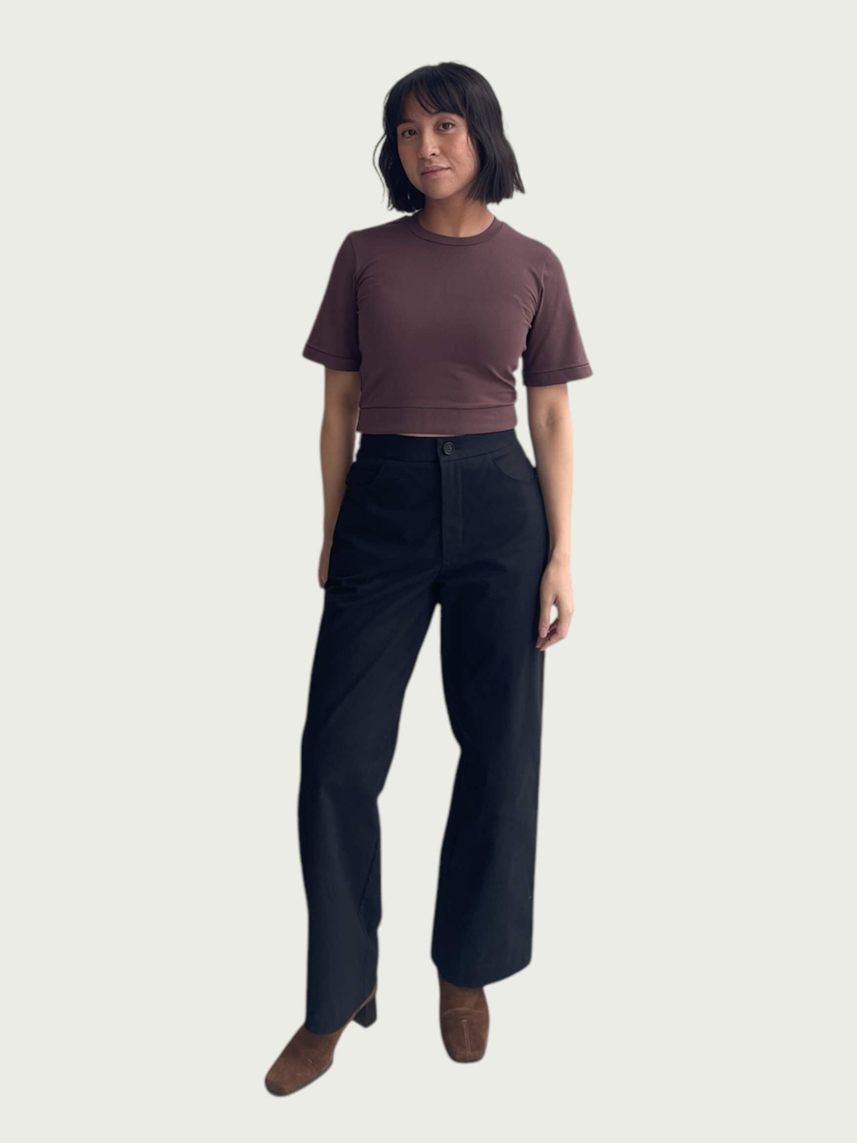 Bell Sleeve Tee in Wood Brown