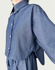 Denim Arc Button Up