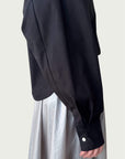 Cotton Arc Button Up in Black