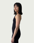 Asymmetrical Longline Tank in Black