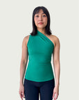 Asymmetrical Longline Tank in Tennis Court Green