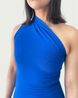 Asymmetrical Longline Tank in Electric Blue