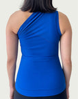 Asymmetrical Longline Tank in Electric Blue