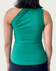 Asymmetrical Longline Tank in Tennis Court Green
