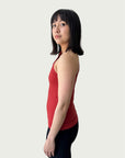 Asymmetrical Longline Tank in Rouge