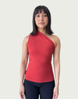 Asymmetrical Longline Tank in Rouge