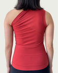 Asymmetrical Longline Tank in Rouge