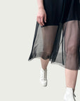 Mesh A-Frame Dress in Khol Black