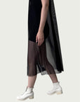 Mesh A-Frame Dress in Khol Black