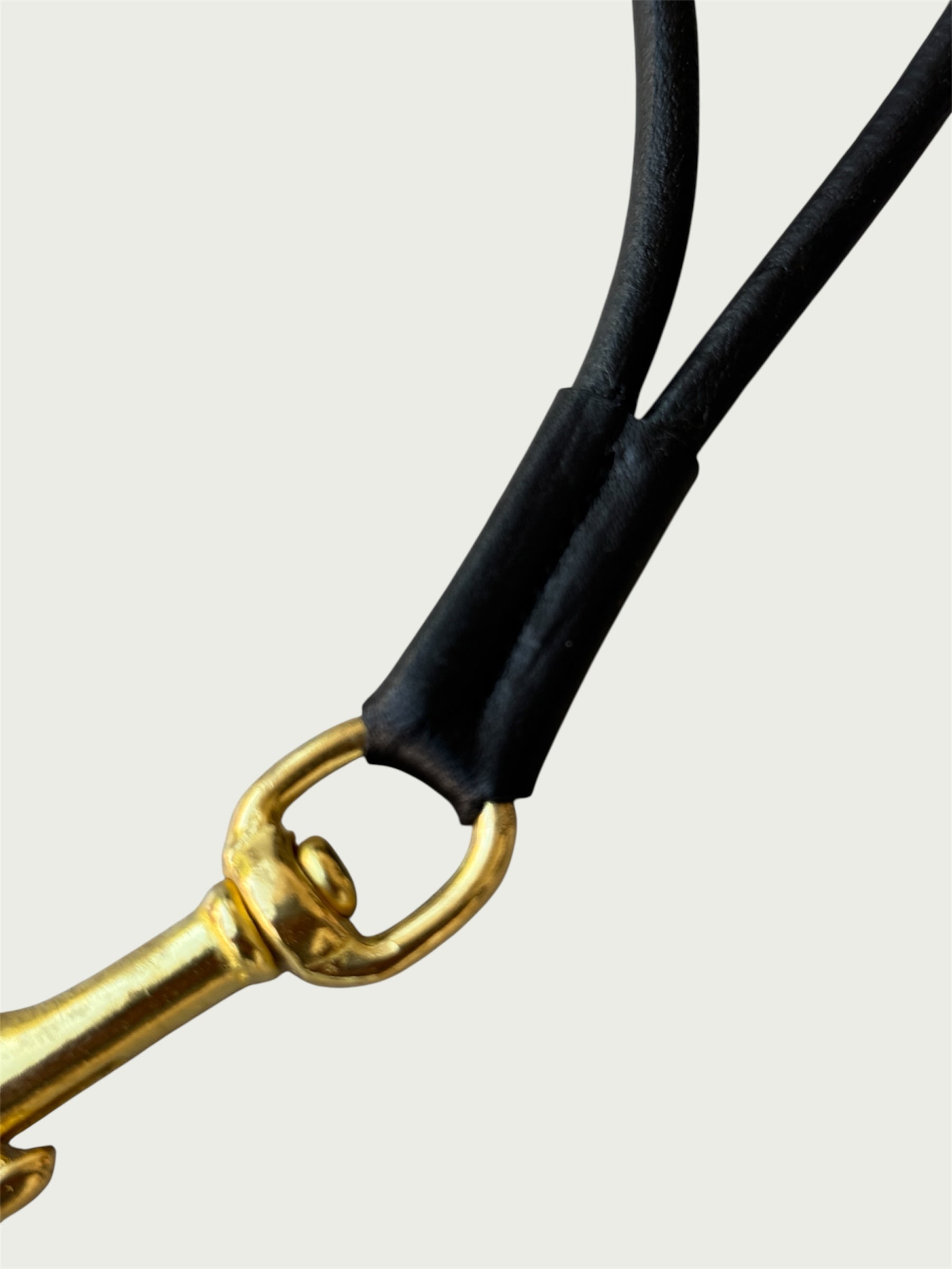 Close up of texture on Wildgrain Leather Essential Loop Wrist Strap in Black.