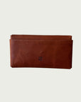 Pleated Wallet in Wildgrain Leather - Cognac