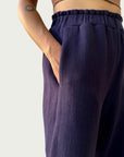 Organic Contoured Cotton Arc Pant in Evening Violet