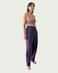 Organic Contoured Cotton Arc Pant in Evening Violet
