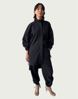 Air Loom Integral Button Up Long Shirt in Black