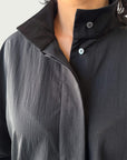 Air Loom Integral Button Up Long Shirt in Black