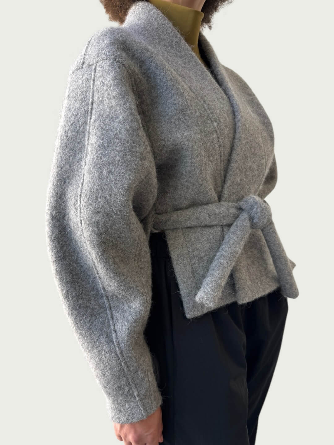 Vitruvian Wrap Coat in Eileen Gray