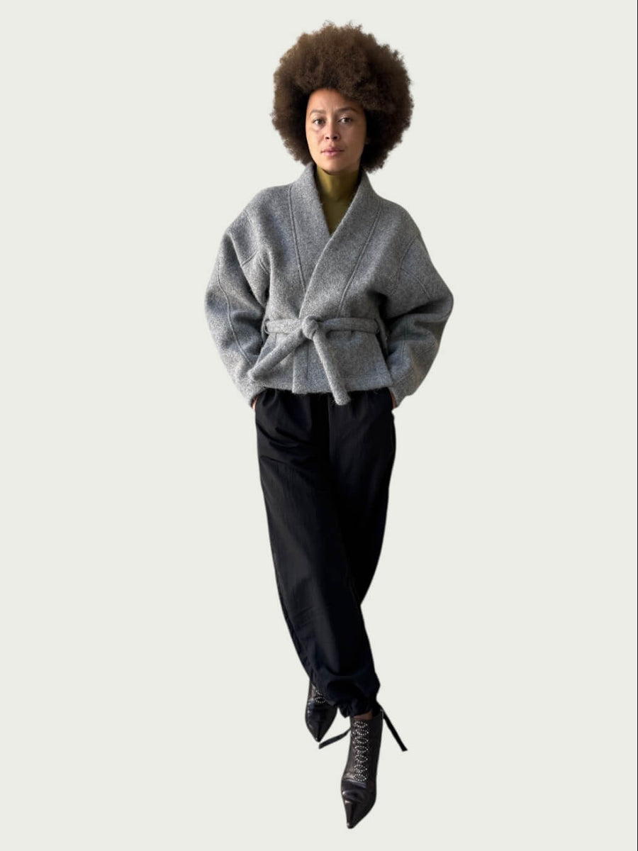 Vitruvian Wrap Coat in Eileen Grey