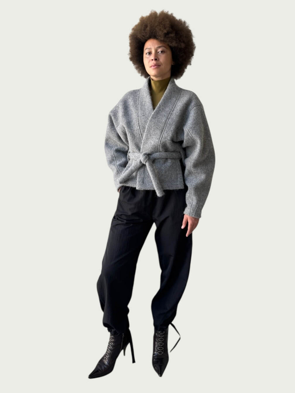 Vitruvian Wrap Coat in Eileen Grey