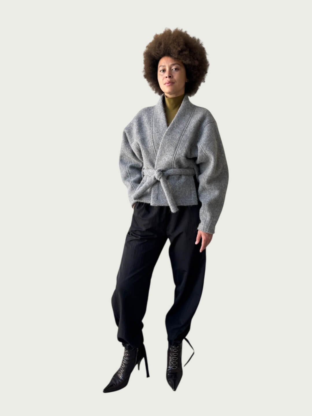 Vitruvian Wrap Coat in Eileen Gray