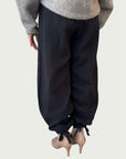 Organic Puffed Cotton Integral Balloon Pant in Black