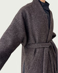 Principal Wrap Coat in Wood Smoke
