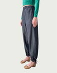 Japanese Denim Integral Balloon Pants in Quiet Black