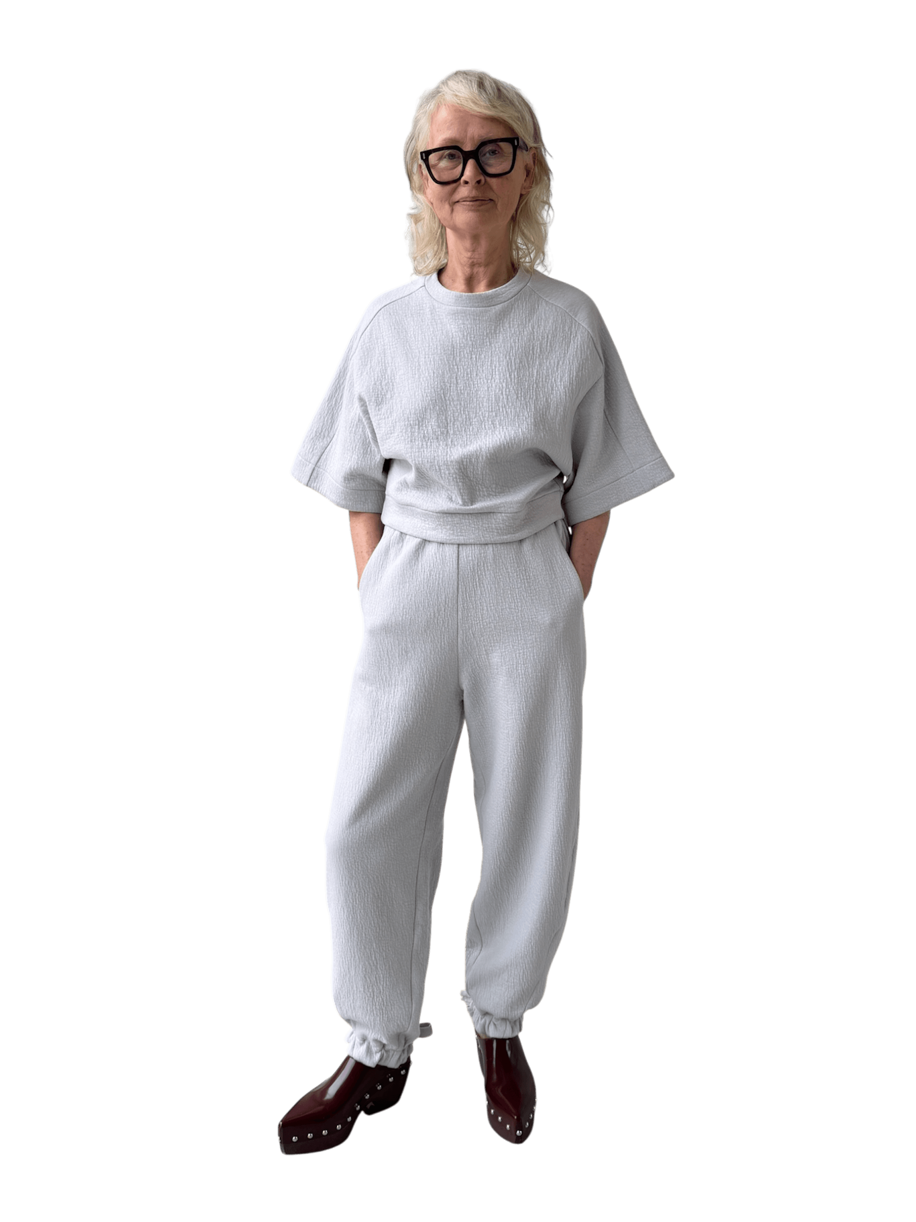 Organic Puffed Cotton Integral Balloon Pants in Porcelain