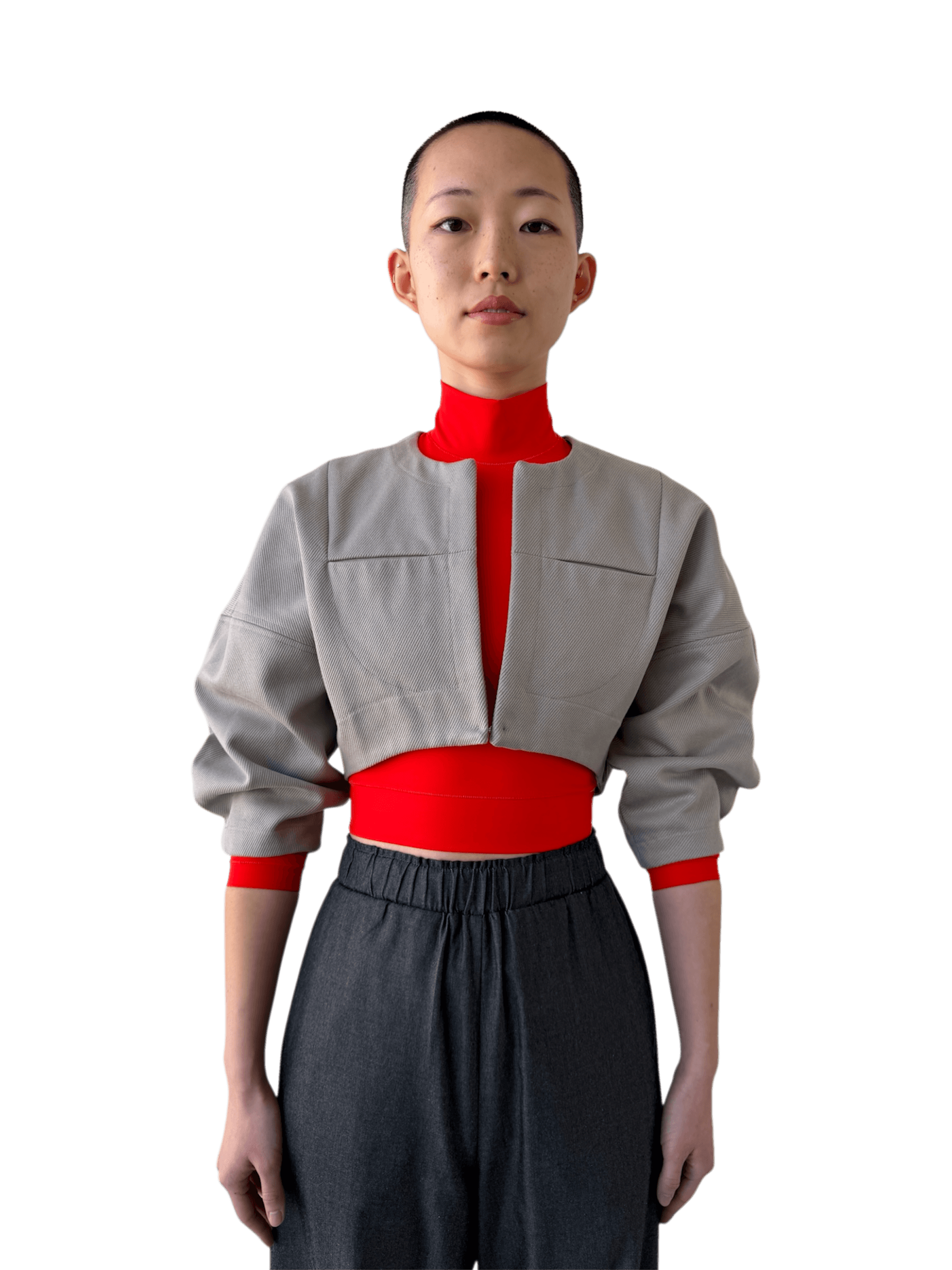 Contoured Bolero Jacket in Dove Grey