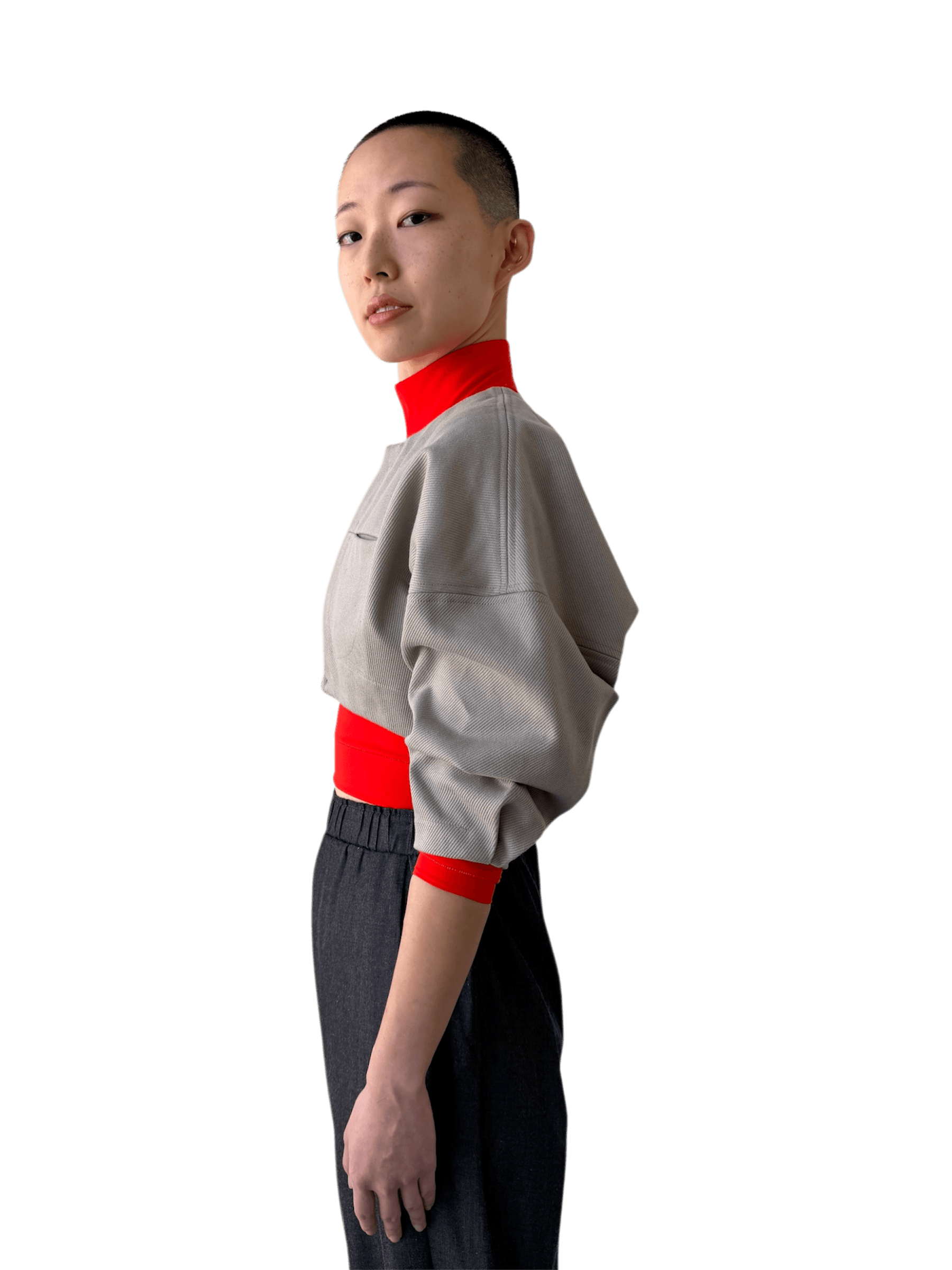 Contoured Bolero Jacket in Dove Grey