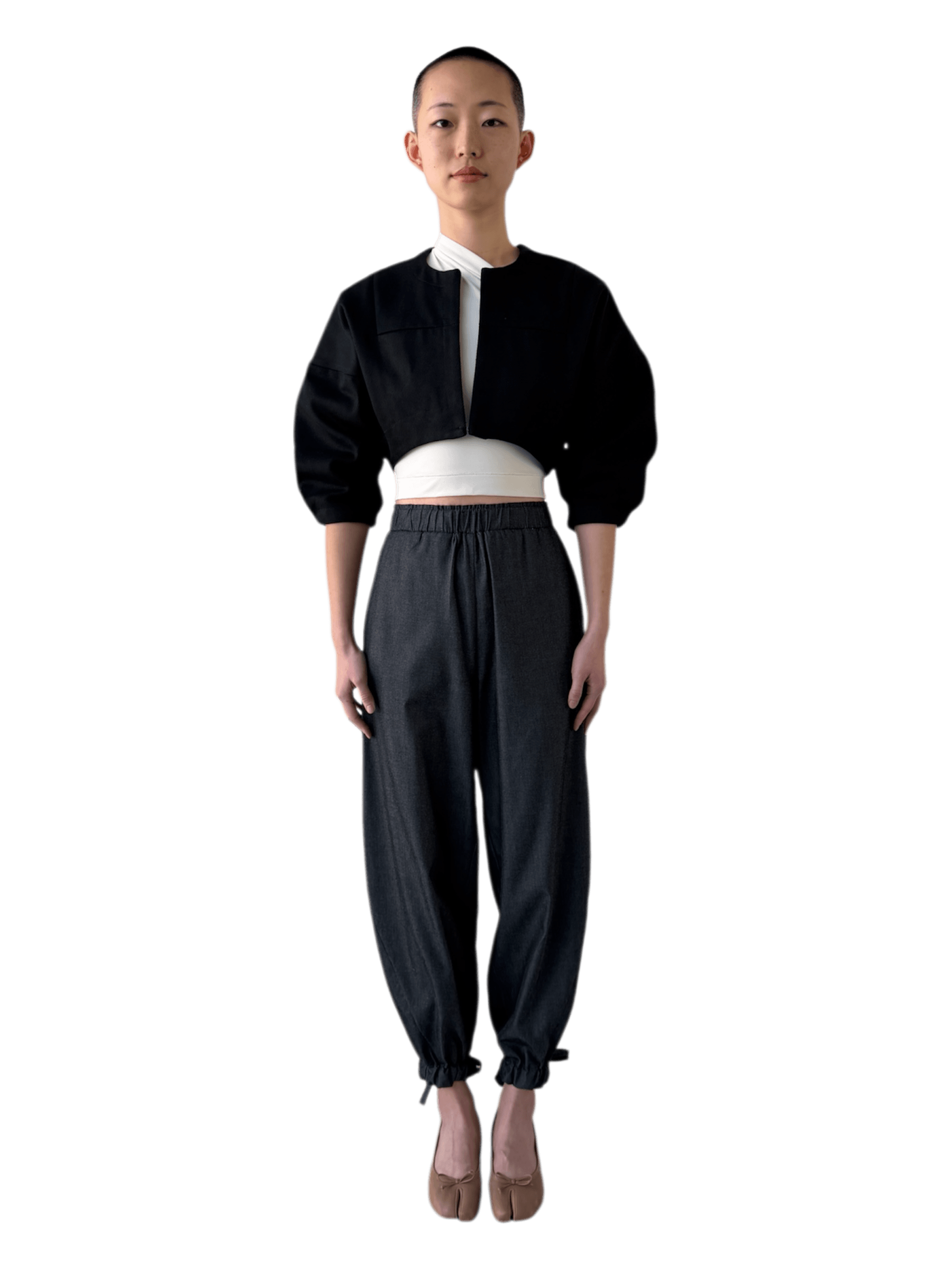 Contoured Bolero Jacket in Brushed Black