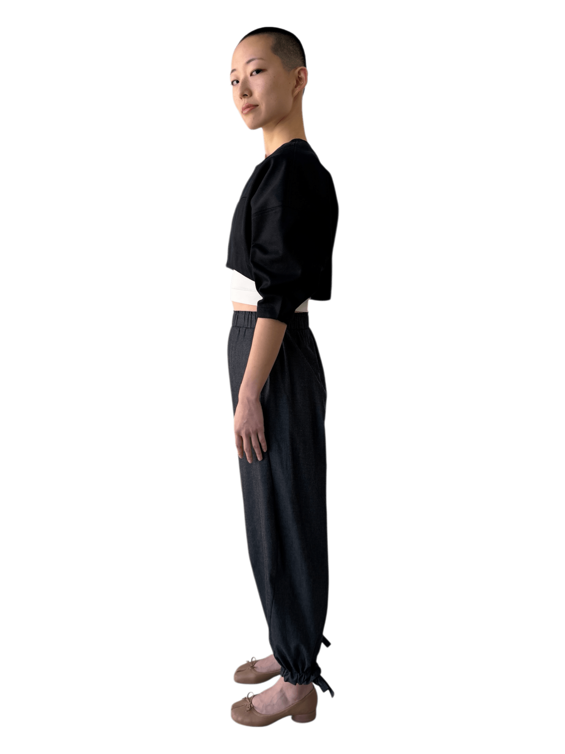 Contoured Bolero Jacket in Brushed Black