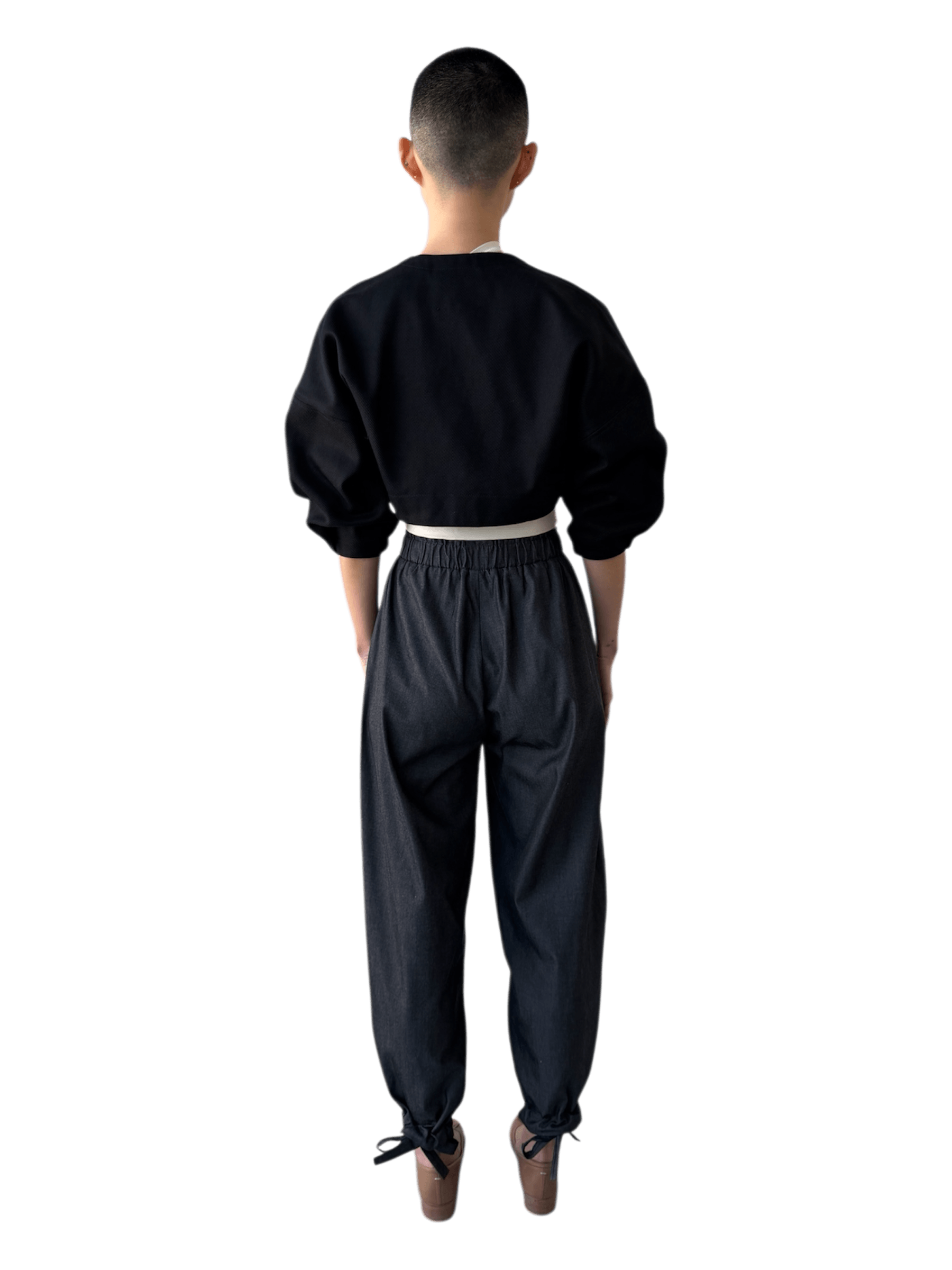 Contoured Bolero Jacket in Brushed Black